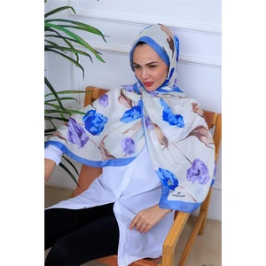 Botanik Çiçekler Desenli Dijital Soft Şal