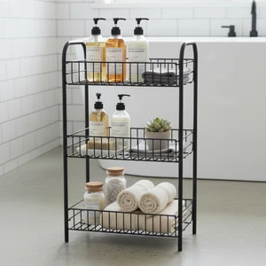 3 Katlı Banyo Metal Raf Banyo Düzenleyici Çok Amaçlı Metal Raf Banyo Mobilya