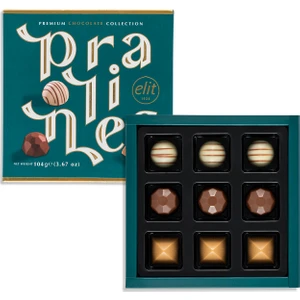 Elit Çikolata Premium Chocolate Collection Pralines Yeşil Kutu 104 gr Glutensiz