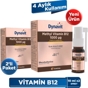 Methyl Vitamin B12 1000mcg 10mL Dilaltı Sprey x2 - B12 Vitamini