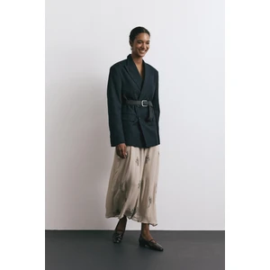 Kemer 2501 - Köşeli Eskitme Tokalı Siyah Kadın Kemer