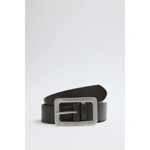 Kemer 2505 - Eskitme Dikdörtgen Tokalı Acı Kahve Kadın Kemer