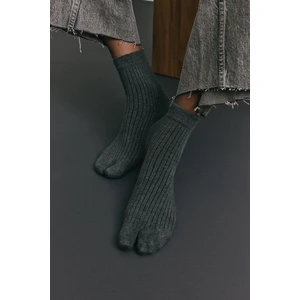 Çorap 2501 - Parmak Arası Bilek Üstü Gri Kadın Çorap