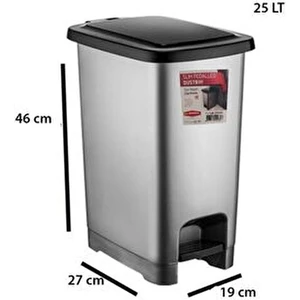 Şenyayla Slim Köşeli Plastik Çöp Kovası 25 Lt. Iç Kovasız