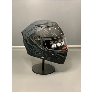 JK-902 Güneş Vizörlü Çene Açılır Kask H2 Grey
