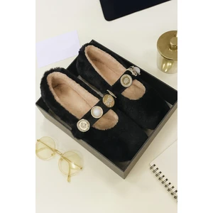 Zera Home Kadın Ev Babeti Kışlık Içi Yünlü Ev Ayakkabısı Panduf