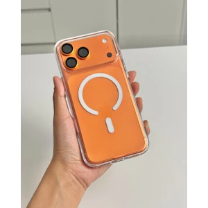 Apple iPhone 17 Pro Max Kılıf Sararmayan M-Safe Şarj Özellikli Şeffaf Kamera Çerçeveli Porto Kapak