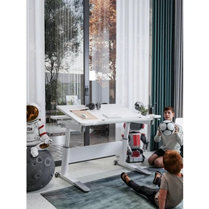 Creo Mobili Sirius Simple Okul Çalışma Masası, Yüksekliği Ayarlanabilir Montessori Uyumlu Çocuk Masası - 120x75 Cm, Beyaz/Gri
