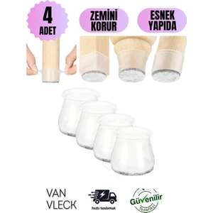 Şeffaf Silikon 4’lü Masa, Sandalye, Tabure, Sehpa Ayak Koruyucu – Kaymaz Pedli Zemini Korur