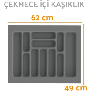 Çekmece Içi Kaşıklık ve Kepçelik Düzenleyici – Gri 62X49 cm (55X40 cm Kadar Kesilebilir)