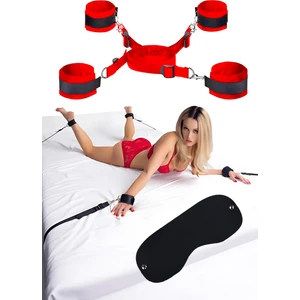 Kırmızı Cinsel Fantazi Oyunları İçin BDSM Yatak Altı Kelepçe Seti – Çiftlere Özel