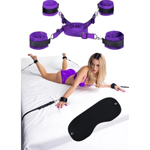 Mor Renk Cinsel Fantazi Oyunları İçin BDSM Yatak Altı Kelepçe Seti – Çiftlere Özel