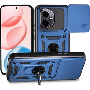 Honor 400 Kılıf Magnetik Standlı Kamera Korumalı Zore Sürgülü Vega Kapak - Mavi