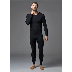 Erkek Siyah Termal Alt Üst Takım Dokuma Kumaş Özellikleri ile Rahat Kullanım Sunar