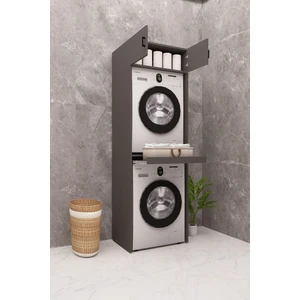 Demirbal Mobilya Mdf Çamaşır Makinesi ve Kurutma Makinesi Dolabı 210 antrasit