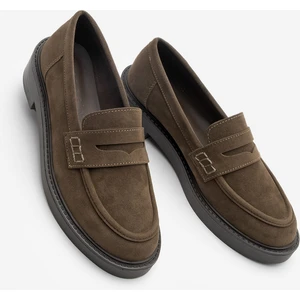 Kadın Loafer Günlük Klasik Ayakkabı Casual Makosen Fonle Kahve Süet