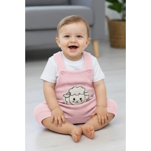 Eymir Giyim Kuzu Figürlü Kısa Salopet Ikili Takım Kız Erkek Çocuk 0-3 Ay, 3-6 Ay, 6-9 Ay