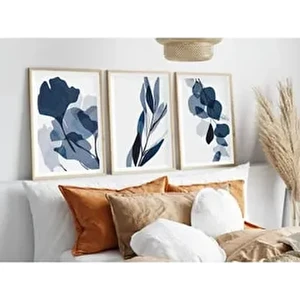 Ahşap Çerçeveli Minimalist 3’lü Tablo