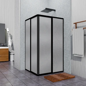 Si̇yah Kare Plasti̇k Mi̇ka Duşakabi̇n 100X100 H:180