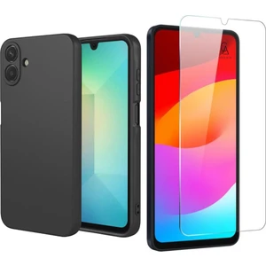 Samsung Galaxy A07 Uyumlu Kılıf Esnek Silikon Telefon Kılıfı ve Temperli Cam Ekran Koruyucu