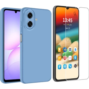 Samsung Galaxy A07 ile Uyumlu Kılıf Esnek Premium Telefon Kılıfı ve Temperli Cam Ekran Koruyucu