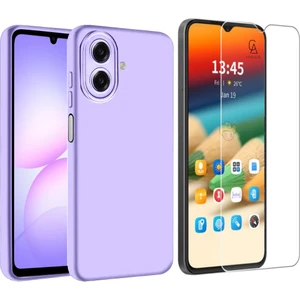 Samsung Galaxy A07 ile Uyumlu Kılıf Esnek Premium Telefon Kılıfı ve Temperli Cam Ekran Koruyucu