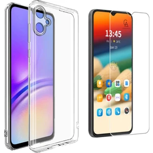Samsung Galaxy A07 ile Uyumlu Kılıf Esnek Premium Telefon Kılıfı ve Temperli Cam Ekran Koruyucu