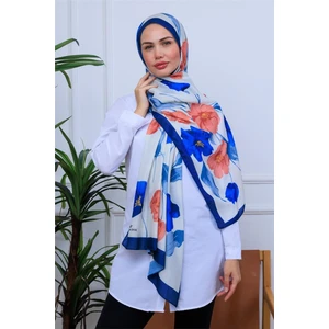 Botanik Çiçekler Desenli Dijital Soft Şal