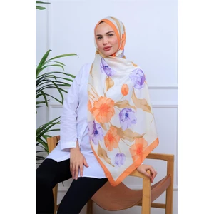 Botanik Çiçekler Desenli Dijital Soft Şal