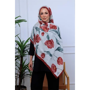 Botanik Çiçekler Desenli Dijital Soft Şal