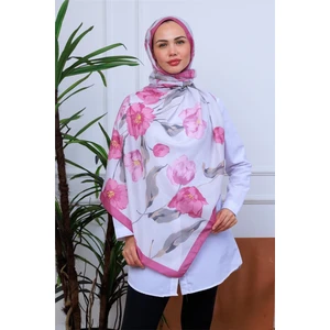 Botanik Çiçekler Desenli Dijital Soft Şal