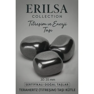 Tesbih Atölyesi Sertifikalı Tamburlanmış Terahertz Taşı Kütle Parça (30 GR) – Enerji ve Canlılık Taşı