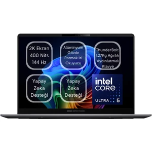 Expertbook P5 Intel® Core™ Ultra 5 226V 16GB Ram 1TB SSD Laptop 14" 2k Wuxga Freedos Taşınabilir Bilgisayar  P5405CSA-I516512S0D