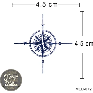 Yarı Kalıcı Dövme Pusula Minimal Geçici Dövme MED-072