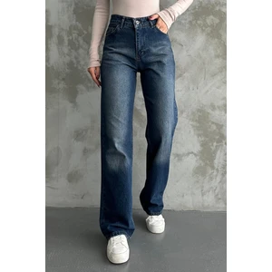 Kadın Yüksek Bel Jean Kot Palazzo Pantolon Tint Kahve / 29