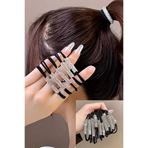 Kadın 3'lü Zirkon Taşlı Lastik Toka Seti