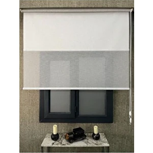 VP1075 Çift Mekanizmalı Tül ve Stor Perde Gri Renk