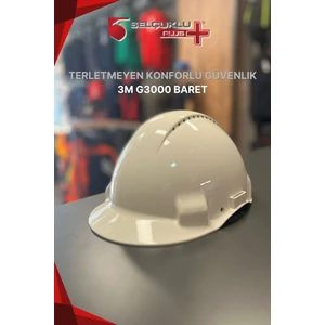 3m G3000 Beyaz Baret Mandallı Havalı Siperlikli Endüstriyel Kask Modeli