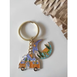 Kamp Karavan Anahtarlık Deri Aksesuarlı