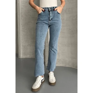 Açık Mavi Boy Fit Kesik Paça Jean Mavi / 29