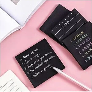 Siyah Yapışkanlı Kare Not Kağıdı Postit Siyah Postit