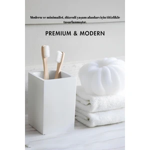 Beton Beyaz Diş Fırçalık | Elektrikli Diş Fırçası, Diş Macunu ve Tezgah Üstü Düzenleyici