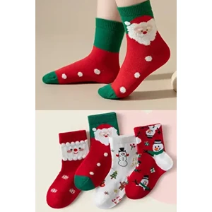 Çocuk-Yetişkin Yılbaşı Çorap 4'lü