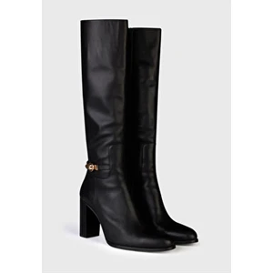 Deri Tokalı Uzun Çizme