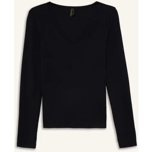 Slim Fit Dar Kesim Basic Düz Modal Uzun Kollu Tişört F7153AX25AU