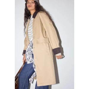 Regular Fit Kontrast Yaka Cepli Çıtçıtlı Pamuklu Trençkot E8594AX25AU