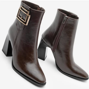 Kadın Kalın Topuklu Tokalı Topuklu Bot Linate