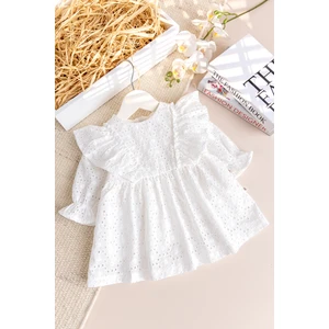 Fisto 100% Pamuk Şık Kız Bebek Elbise Mevlüt Elbisesi Ekru