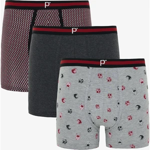 Erkek Organik Çizgili 3'lü Boxer