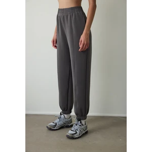 Antrasit Yüksek Bel Dikiş Detaylı Modal Jogger